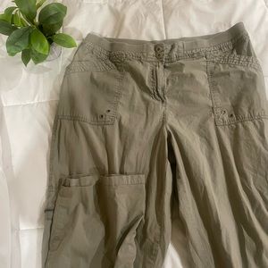 VINTAGE low rise olive green cargo pants